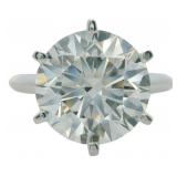 14kt Gold 4.93 ct Round Lab Diamond Solitaire Ring