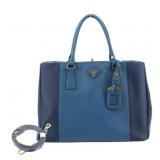 Prada Saffiano Triangle Plate 2Way Bag