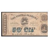 1863 Alabama 50 Cent Obsolete Note
