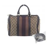Gucci GG Canvas Leather Handbag