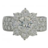 Platinum 2.94 ct Natural Round Diamond Ring