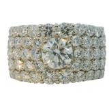 Platinum 3.12 ct Natural Round VS Diamond Ring