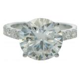 14kt Gold 4.23 ct Round Lab Diamond Ring