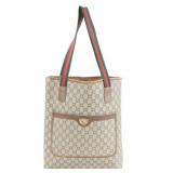 Gucci GG Canvas Sherry Line Leather Shoulder Bag