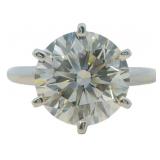 14kt Gold 4.16 ct Round Lab Diamond Solitaire Ring