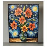 Amaryllis Starry Night Hand Highlight Float Framed