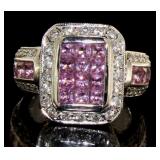 18kt Gold 3.84 ct Pink Sapphire & Diamond Ring