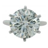 14kt Gold 4.06 ct Round Lab Diamond Solitaire Ring