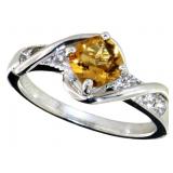 Cushion Cut 1.25 ct Natural Golden Citrine Ring