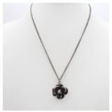 Chanel Black Resin Camelia Necklace