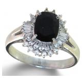 Platinum 2.10 ct Natural Sapphire & Diamond Ring