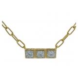 1.00 ct Past Present Future Diamond Necklace