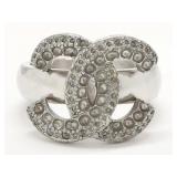 Chanel Coco Silver Rings Size 5.5
