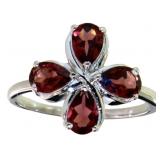 Natural 3.20 ct Red Garnet Designer Ring