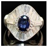 Platinum 3.62 ct Natural Sapphire & Diamond Ring