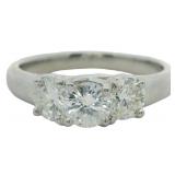 Platinum 1.00 ct Natural Brilliant Diamond Ring
