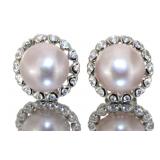 Quality 8.5 mm Rose Pearl Earrings