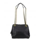 PRADA Black Leather Chain Shoulder Bag