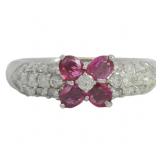 Platinum 1.06 ct Natural Ruby & Diamond Ring