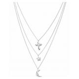 1.04 ct Cross Moon & Star Lab Diamond Necklace