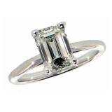14kt Gold 1.50 ct Emerald Cut Lab Diamond Ring