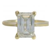 14kt Gold 2.79 ct Emerald Cut VS Lab Diamond Ring