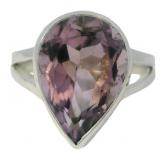 Genuine 6.40 ct Amethyst Pear Cut Ring
