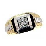 Gents 10k Gold 1.01 ct Princess Lab Diamond Ring