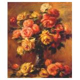 Roses in Vase III Canvas by Pierre Auguste Renoir