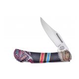 Silverhorse Cape Buffalo Horn Red & Blue Knife