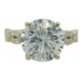 14kt Gold 4.16 ct Round Lab Diamond Ring