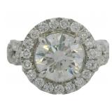 14kt Gold 4.16 ct Round Cut VS Lab Diamond Ring