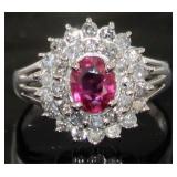 GIA Platinum 1.67 ct Ruby & Diamond Ring