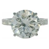 14kt Gold 5.25 ct Round Lab Diamond Ring