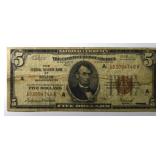 1929 $5 Boston MA Federal Reserve Bank Note