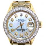 Rolex 18k Gold 26 mm Datejust Lady President Watch