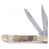Hen & Rooster Deer Stag Handle Peanut Knife