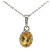 Oval 2.00 ct Genuine Goiden Citrine Necklace