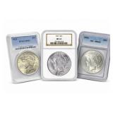 Certified GEM MS65 Silver Peace Dollar