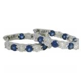 Inside/Out 1.80 ct Lab Sapphire & VS Diamond Hoops