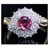 Platinum 1.44 ct Natural Ruby & Diamond Ring