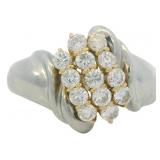 Platinum/18k Gold 1.02 ct Natural Diamond Ring