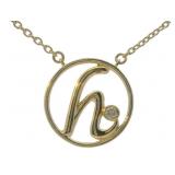 Elegant Diamond Accented "H" Initial Necklace