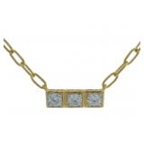 1.00 ct Past Present Future Diamond Necklace