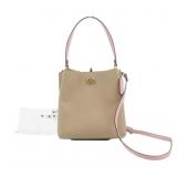 Coach Color Block Turn Lock Leather Shoulder Bag