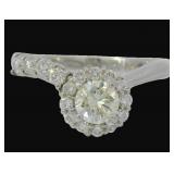 Platinum 0.80 ct Natural Fancy Yellow Diamond Ring