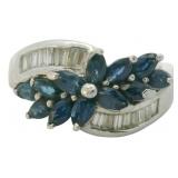 Platinum 1.63 ct Natural Sapphire & Diamond Ring