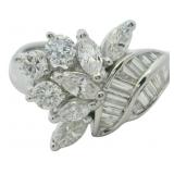 Platinum 1.63 ct Natural Brilliant Diamond Ring