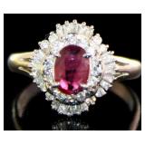 Platinum 1.22 ct Natural Ruby & Diamond Ring