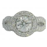 14kt Gold 2.74 ct Round VS Lab Diamond Ring